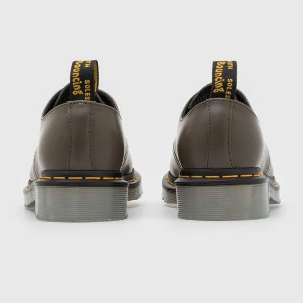 Dr. Martens Women's 1461 Iced Smooth Leather Oxford Shoes in Khaki Grey - Picture 4 of 9